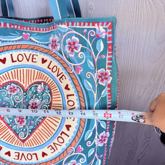 Brighton Bella Tile Tote bag purse “ all you need is love “ beach bag - Picture 5 of 12